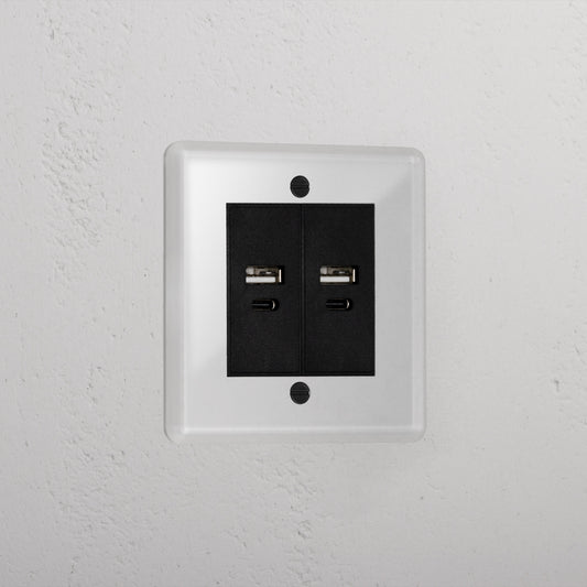 Rynx | 2x USB A+C Outlet - Clear Black
