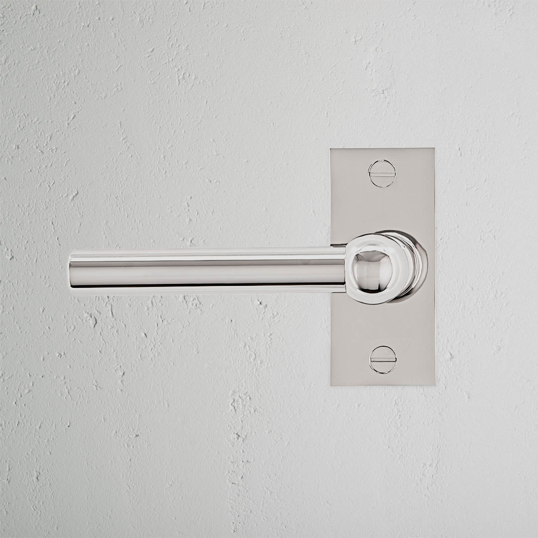 Rynx | Harper Short Plate Fixed Door Handle - Polished Nickel