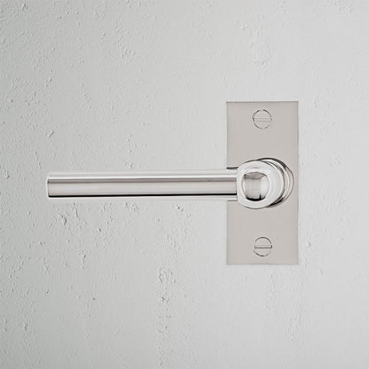 Rynx | Harper Short Plate Fixed Door Handle - Polished Nickel