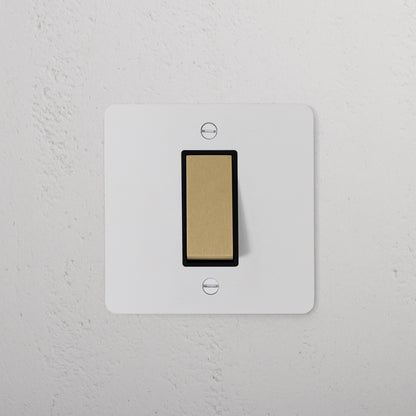 Rynx | 1G Retractive Rocker Switch - Malbar Antique Brass Black