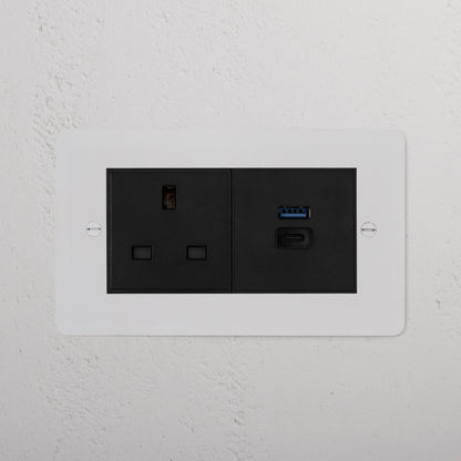 Rynx | 13A Socket + USB A+C Fast Charging - Malbar Black
