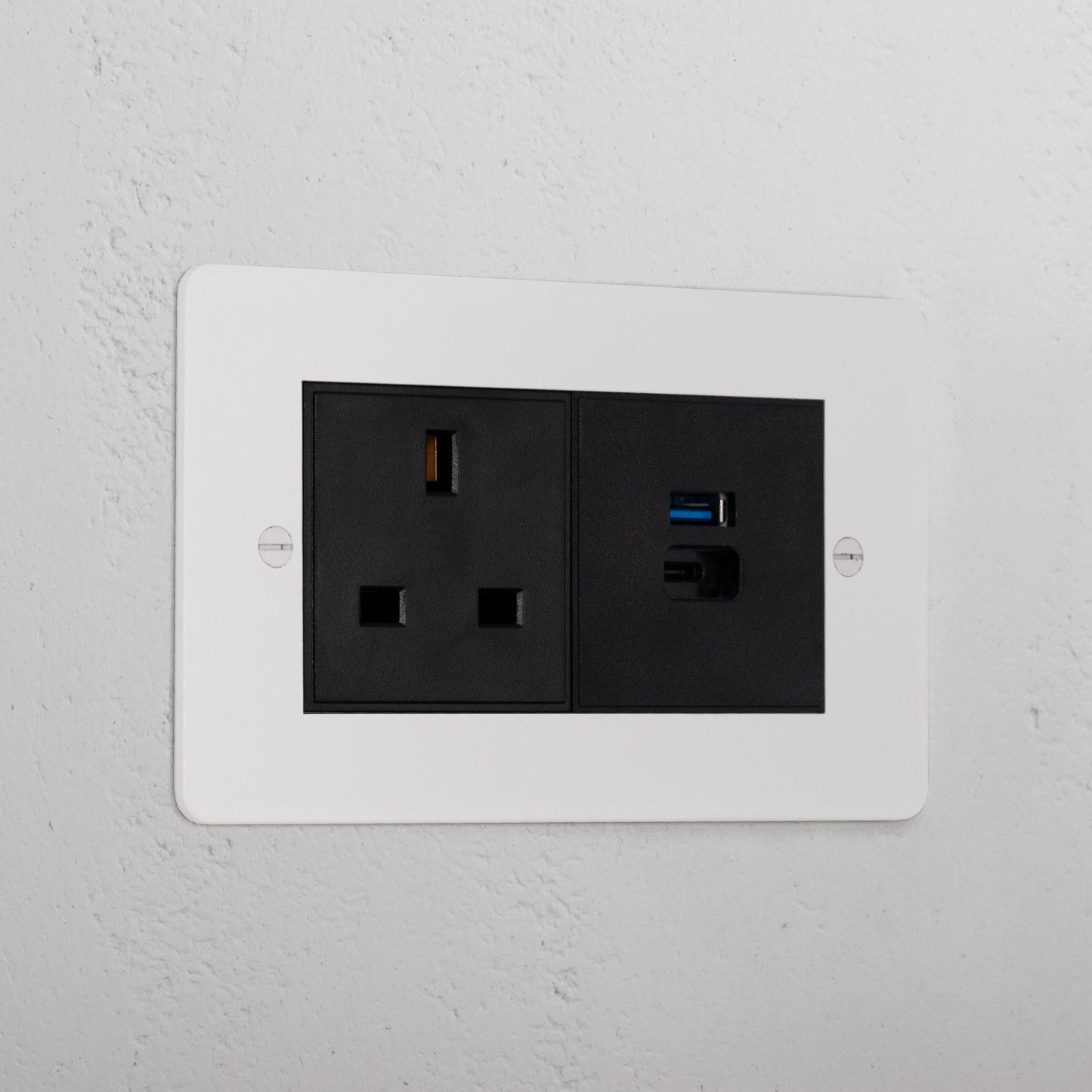 Rynx | 13A Socket + USB A+C Fast Charging - Malbar Black