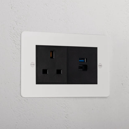 Rynx | 13A Socket + USB A+C Fast Charging - Malbar Black
