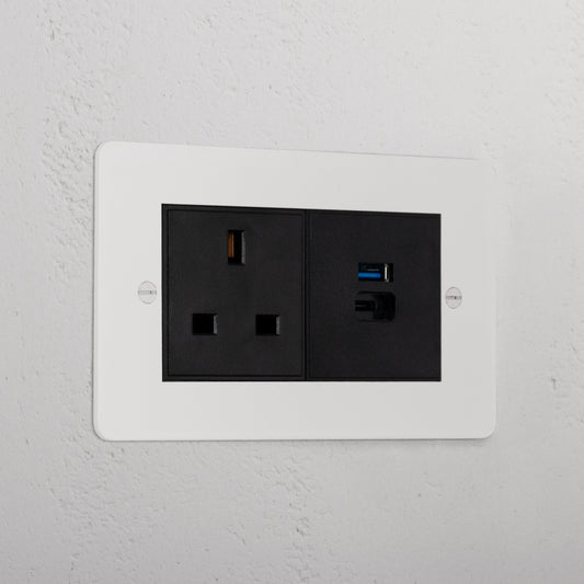 Rynx | 13A Socket + USB A+C Fast Charging - Malbar Black