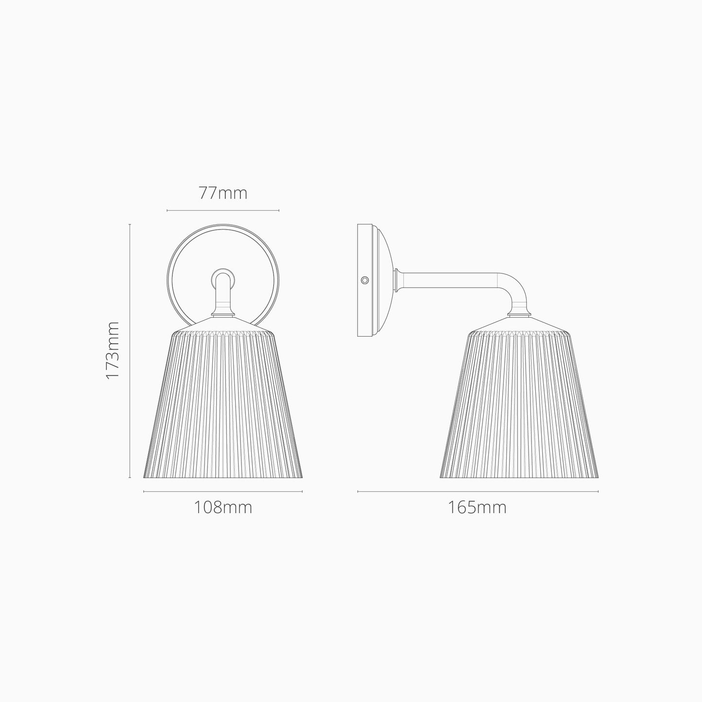 Rynx | Richmond Small Wall Lamp Ribbed Glass - Bronze