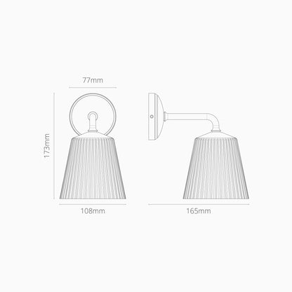 Rynx | Richmond Small Wall Lamp Ribbed Glass - Bronze