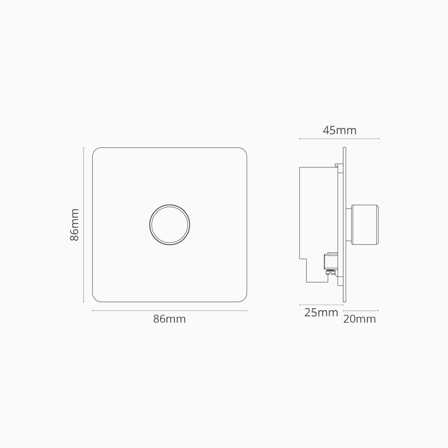 Rynx | 1G Two Way Dimmer Switch - Malbar Polished Chrome