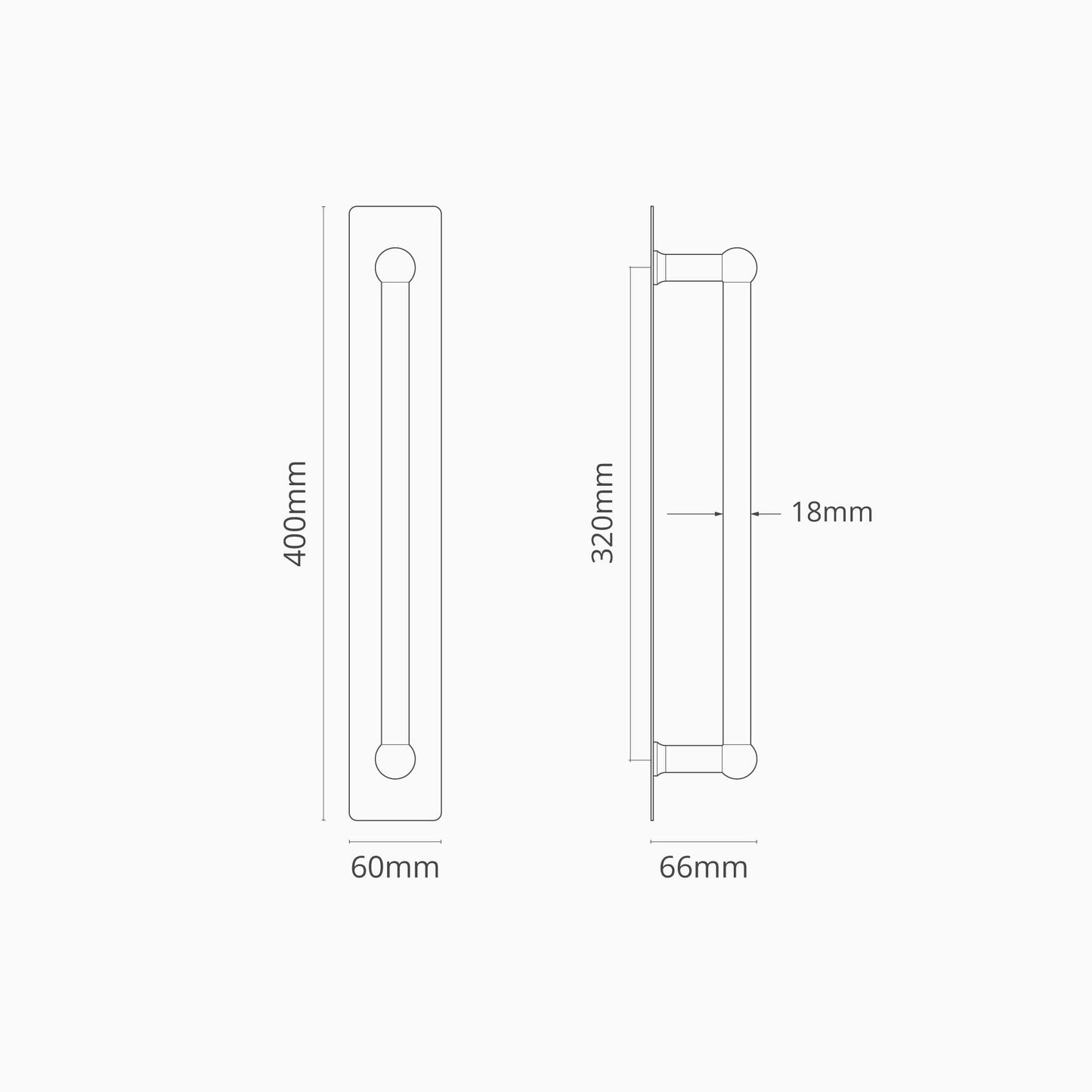 Rynx | Harper Simple Pull Handle with Plate 320mm - Antique Brass