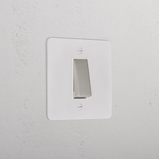 Rynx | 1G Two Way Rocker Switch - Malbar Polished Zinc White
