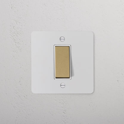Rynx | 1G Two Way Rocker Switch - Malbar Antique Brass White