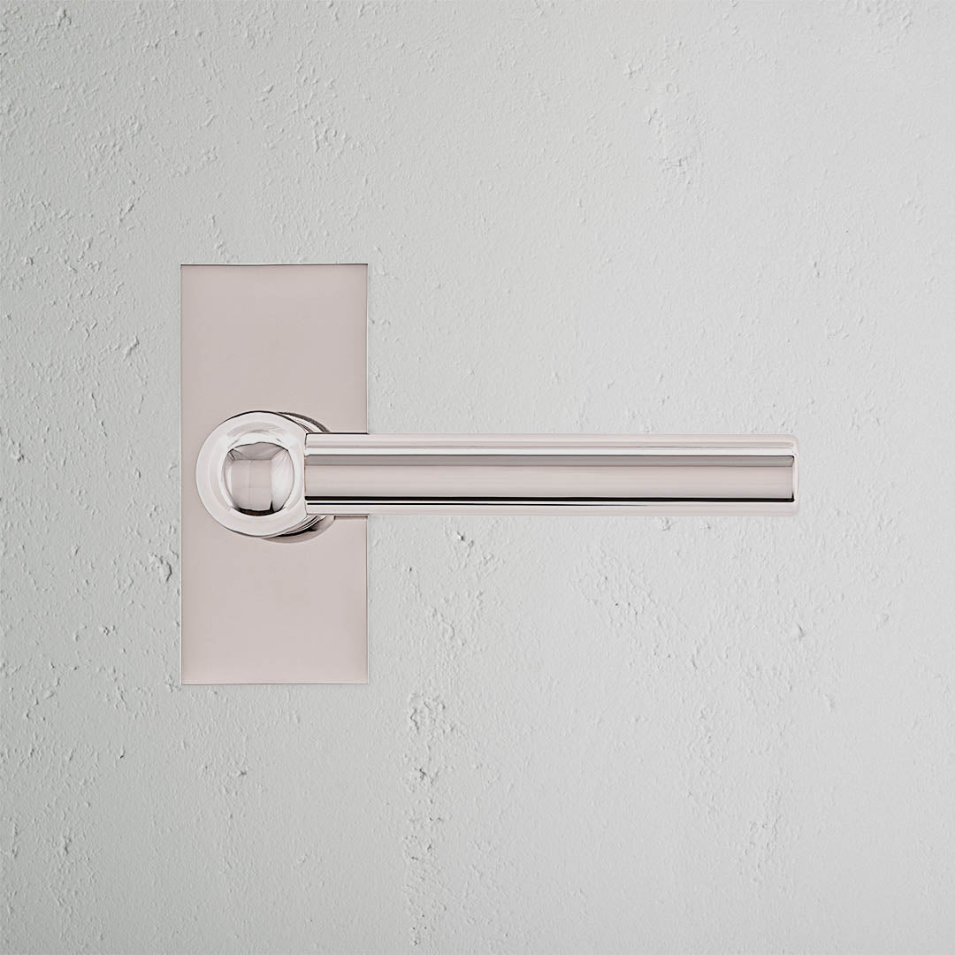 Rynx | Harper Short Plate Fixed Door Handle - Polished Nickel