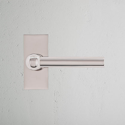Rynx | Harper Short Plate Fixed Door Handle - Polished Nickel