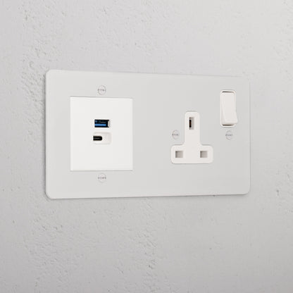 Rynx | Simple socket + USB A+C Fast charging - Malbar white