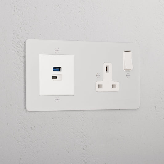 Rynx | Simple socket + USB A+C Fast charging - Malbar white