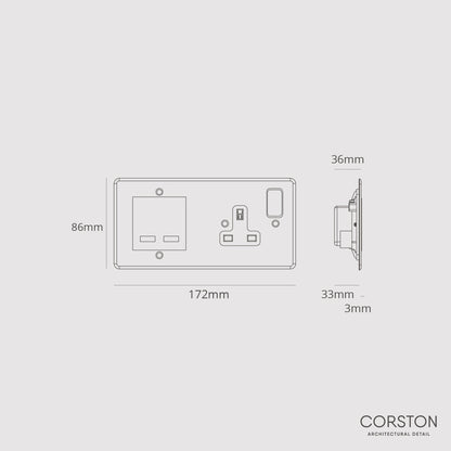 Rynx | Single Outlet + USB A+C Quick Charge - Clear Black
