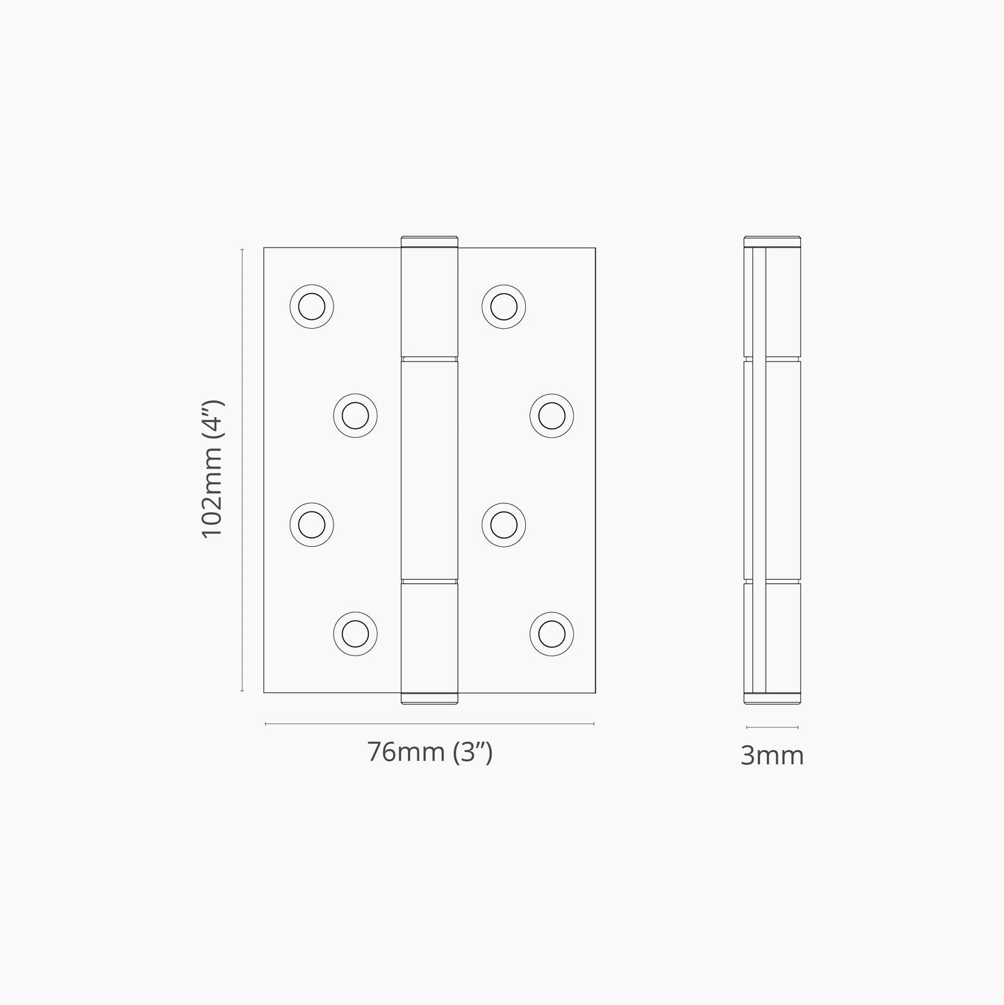 Rynx | Hazel Brass Door Hinge Pair FR60 - Antique Brass