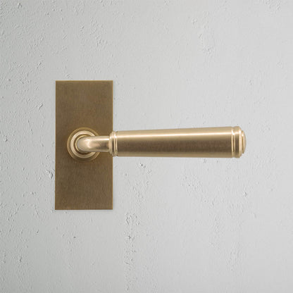 Rynx | Digby Short Plate Fixed Door Handle - Antique Brass