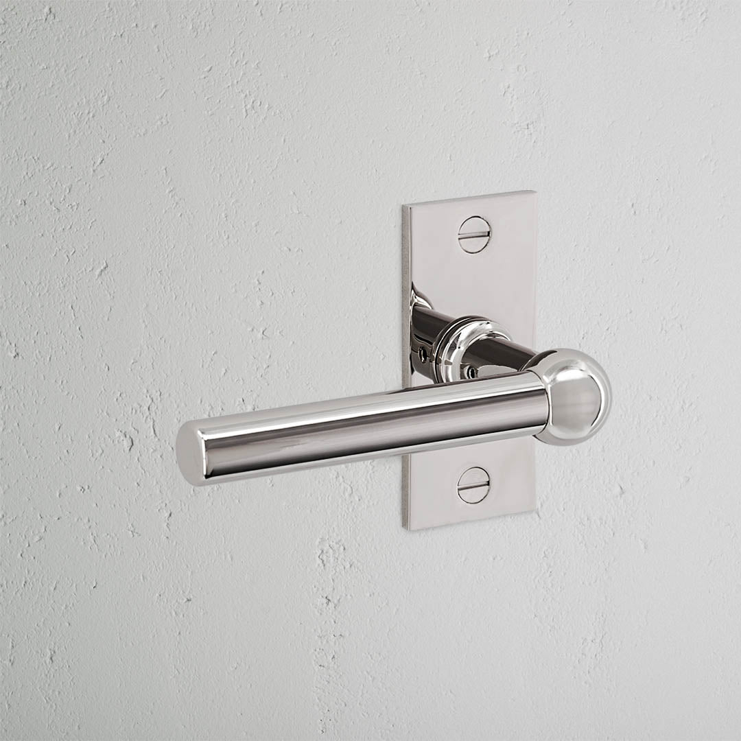 Rynx | Harper Short Plate Fixed Door Handle - Polished Nickel