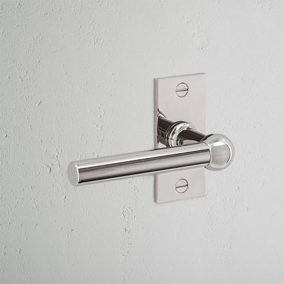 Rynx | Harper Short Plate Fixed Door Handle - Polished Nickel