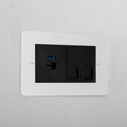 Rynx | 2x CAT 6 + USB A+C Fast charging outlet - Malbar Black