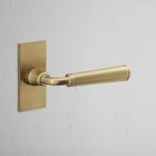 Rynx | Digby Short Plate Fixed Door Handle - Antique Brass