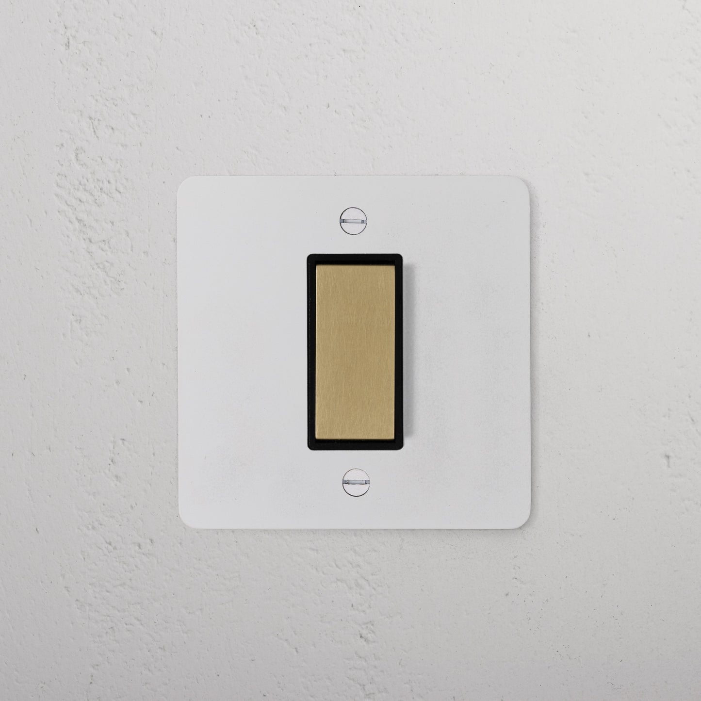 Rynx | 1G Center Retractive Rocker Switch - Malbar Antique Brass Black