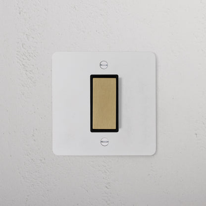 Rynx | 1G Center Retractive Rocker Switch - Malbar Antique Brass Black