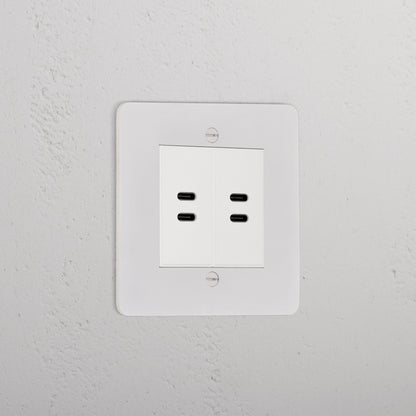 Rynx | 2x USB C+C Socket - Malbar White