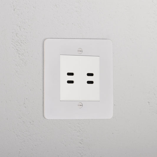 Rynx | 2x USB C+C Socket - Malbar White