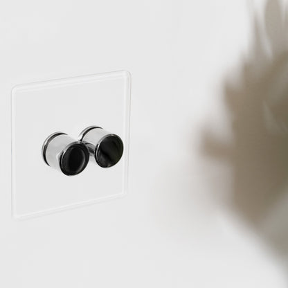 Rynx | 2G Two-way Dimmer Switch - Clear Polished Nickel