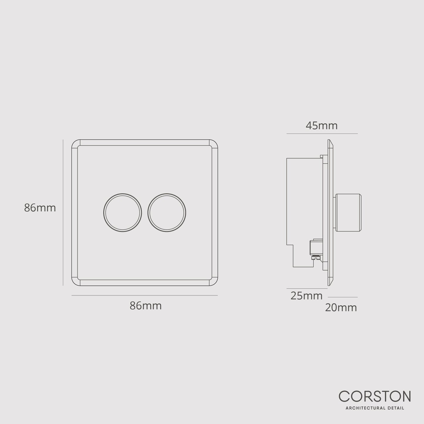 Rynx | 2G Two-way Dimmer Switch - Clear Polished Nickel