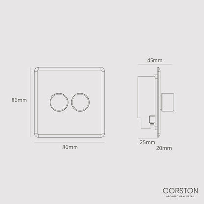 Rynx | 2G Two-way Dimmer Switch - Clear Polished Nickel