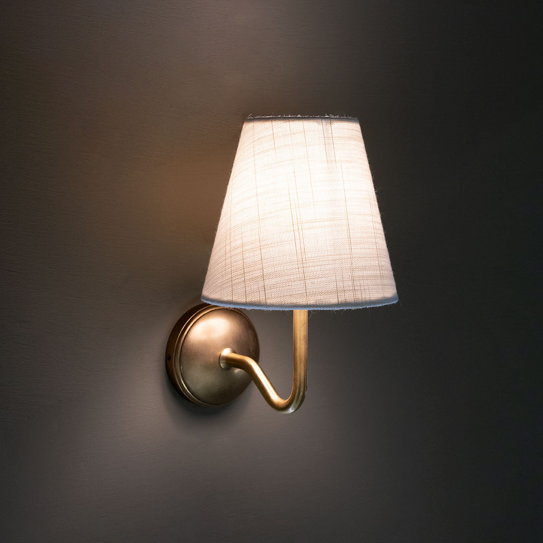 Rynx | Malvern Small Wall Lamp Alabaster White - Antique Brass