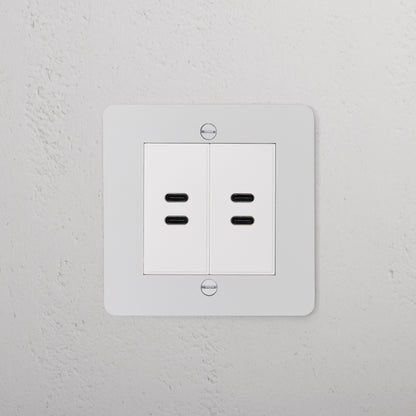 Rynx | 2x USB C+C Socket - Malbar White