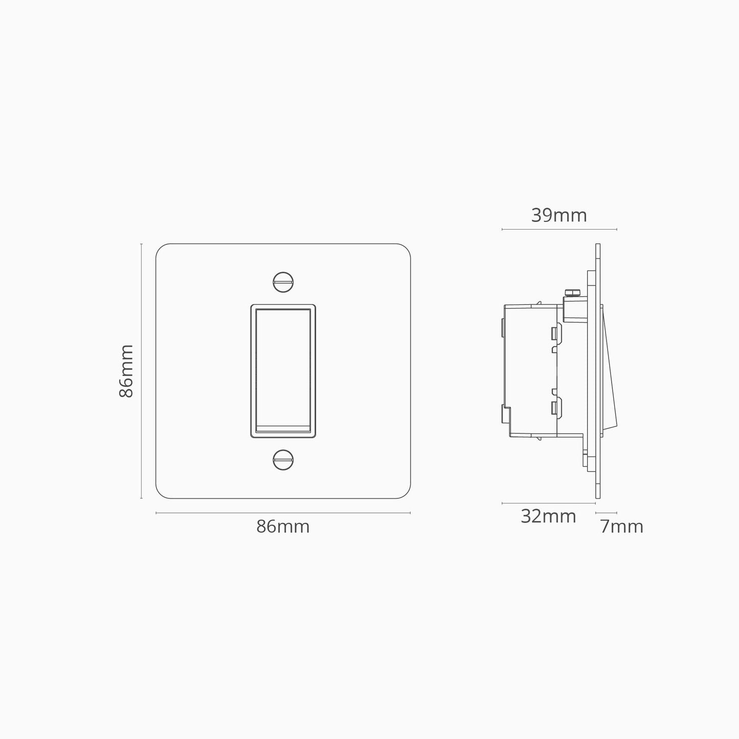 Rynx | 1G Retractive Rocker Switch - Malbar Antique Brass Black