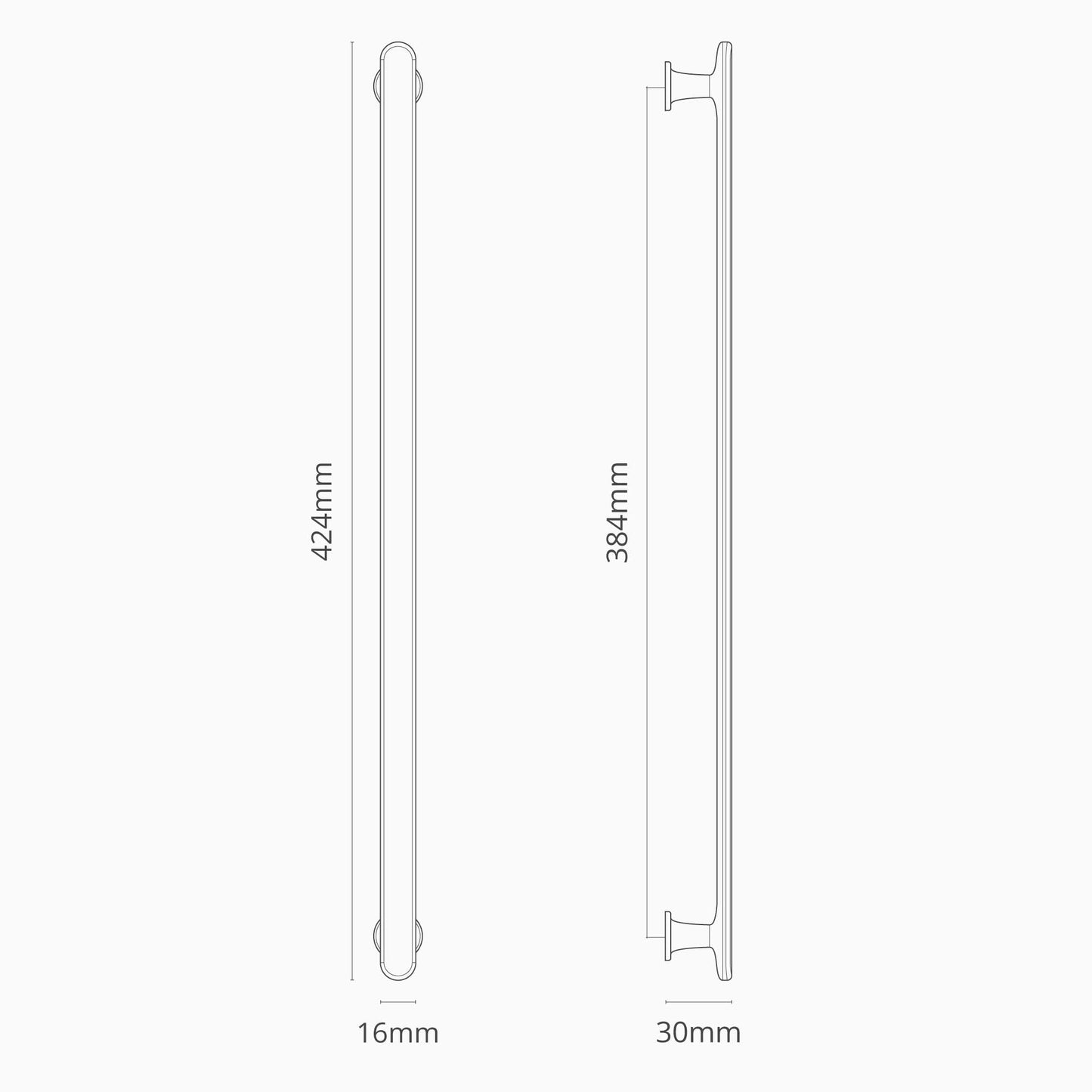 Rynx | Milliner Furniture Handle 384mm - Polished Nickel