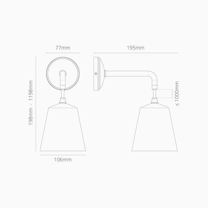 Rynx | Richmond Small Hanging Wall Lamp - Brushed Nickel