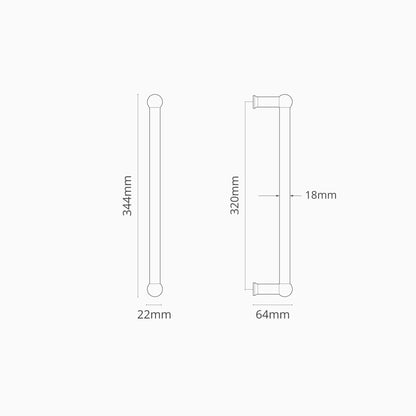 Rynx | Harper Simple Pull Beard Handle 320mm - Antique Brass