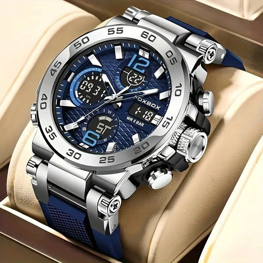 Rynx | Men's Waterproof Dual Display Digital Quartz Watch