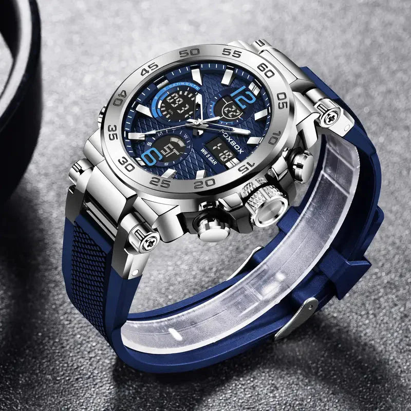 Rynx | Men's Waterproof Dual Display Digital Quartz Watch
