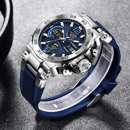 Rynx | Men's Waterproof Dual Display Digital Quartz Watch