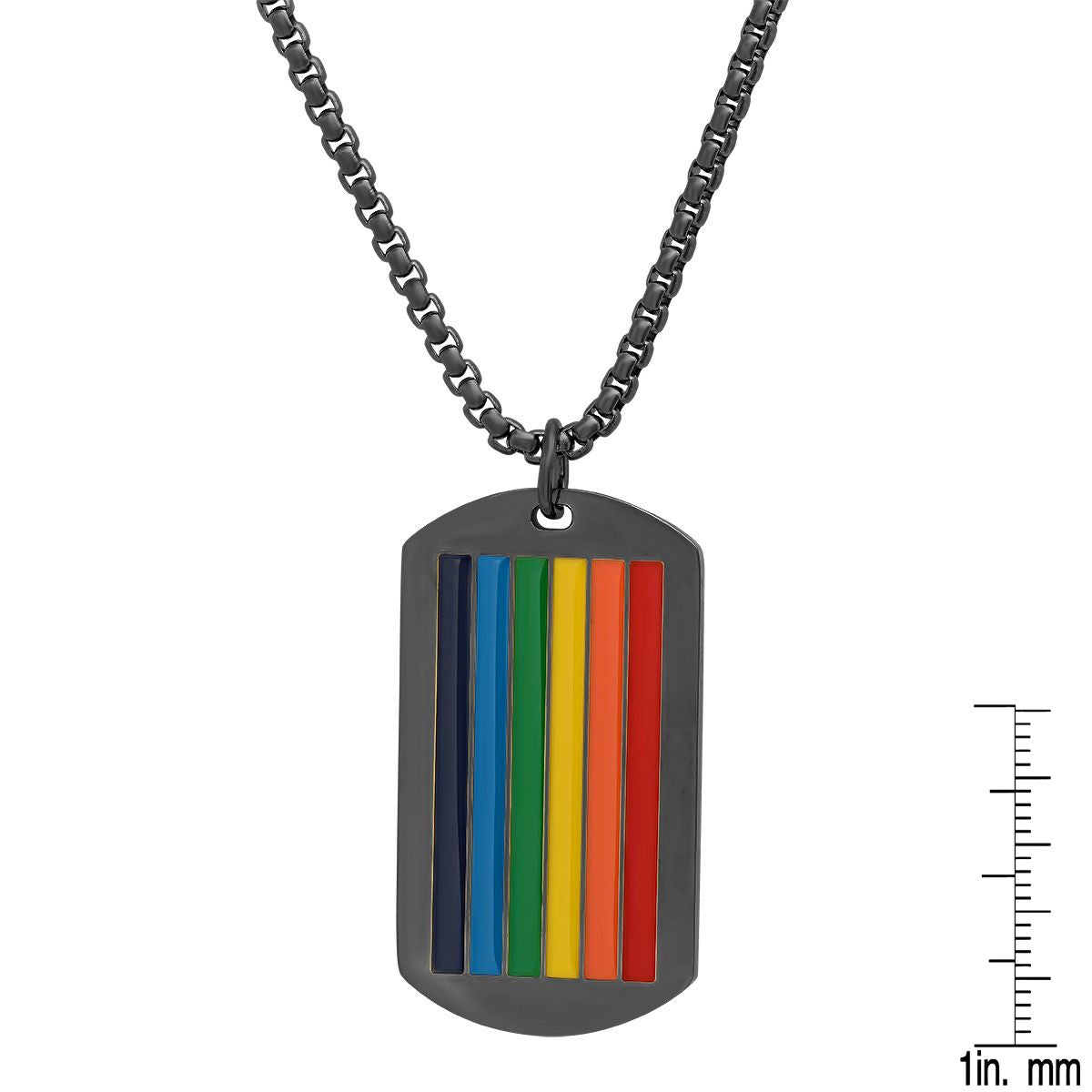 Rynx | Men's Stainless Steel Rainbow Pride Dog Tag Pendant