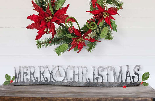 Rynx | Rustic metal "Merry Christmas" table sign