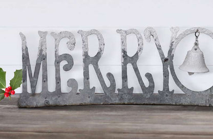 Rynx | Rustic metal "Merry Christmas" table sign
