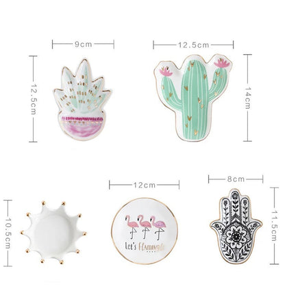 Rynx | / Kaktus / Pflanze / Hamsa / Krone Dessert Schmuck Dekorative Teller Wohnaccessoires