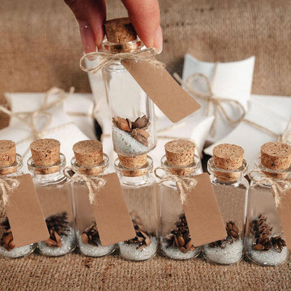 Rynx | Elegant Miniature Glass Bottle Set with Rustic Corks for Unforgettable Event Gifts