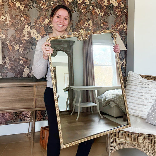 Rynx | Ornate golden floral rectangular mirror