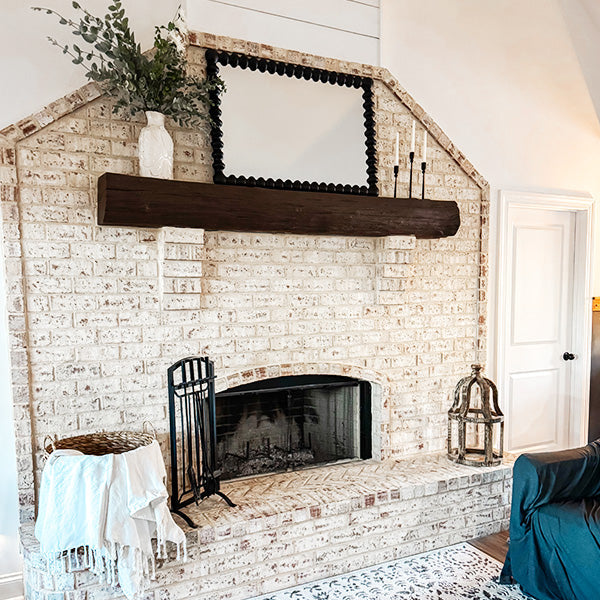 Rynx | Black Beaded Decorated Wooden Wall Mirror