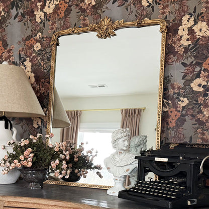 Rynx | Ornate golden floral rectangular mirror