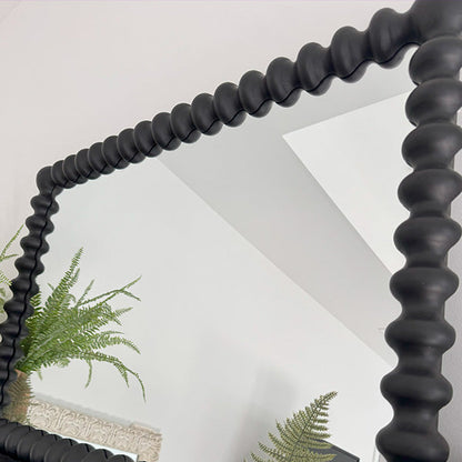 Rynx | Black Beaded Decorated Wooden Wall Mirror